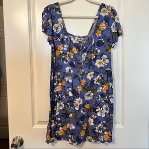 Target Xhilaration Blue Foral Summer Dress Size L/Large